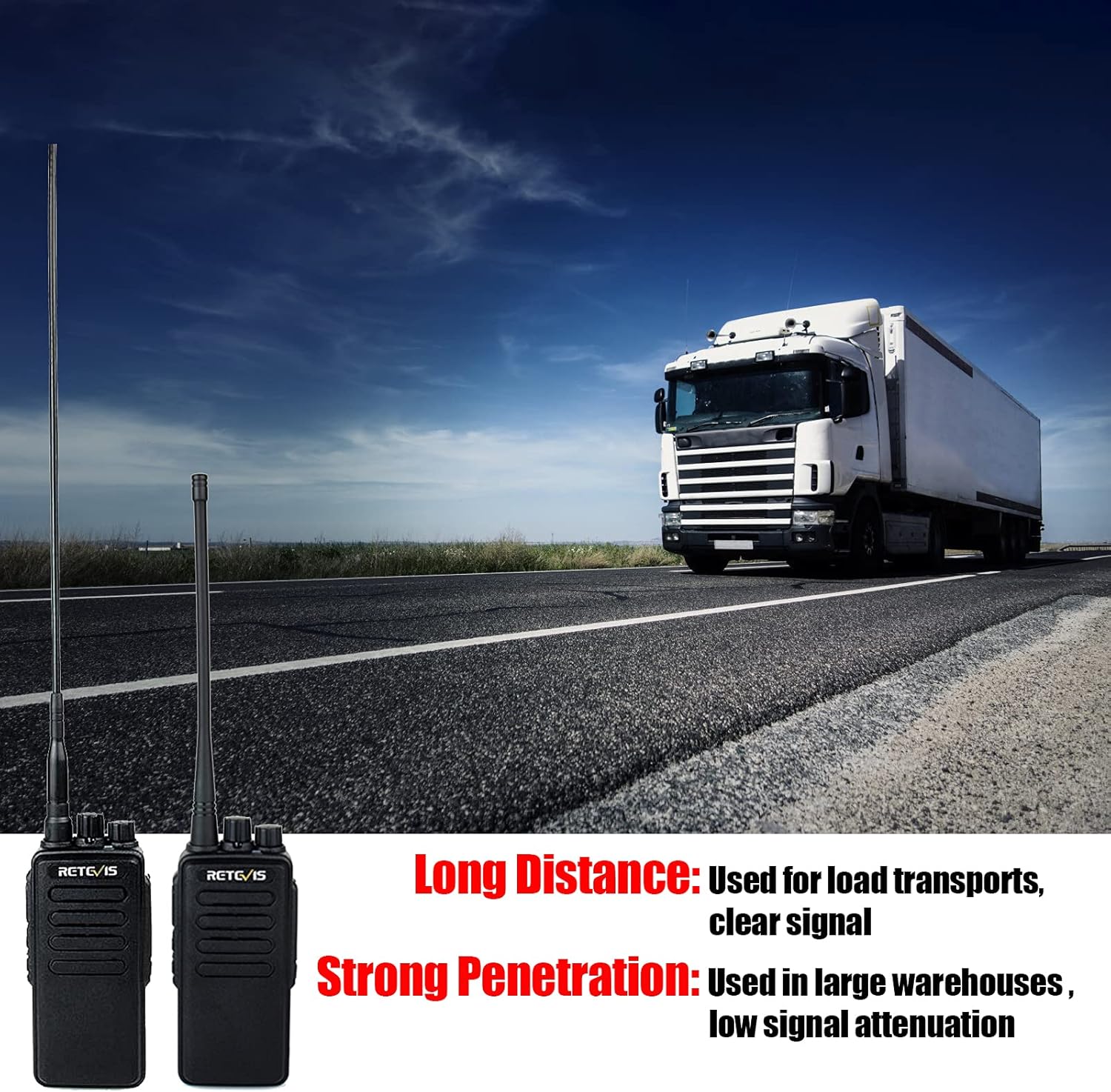 4 Pack Long Range Heavy Duty 2 Way Radio with 3000mAh Rechargeable E5900