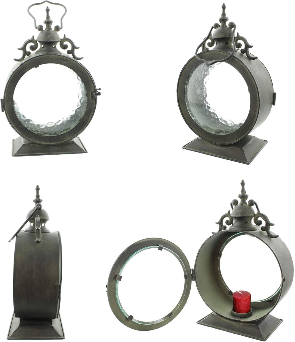 Metal Round Hanging Candle Lantern with Glass Insert G315
