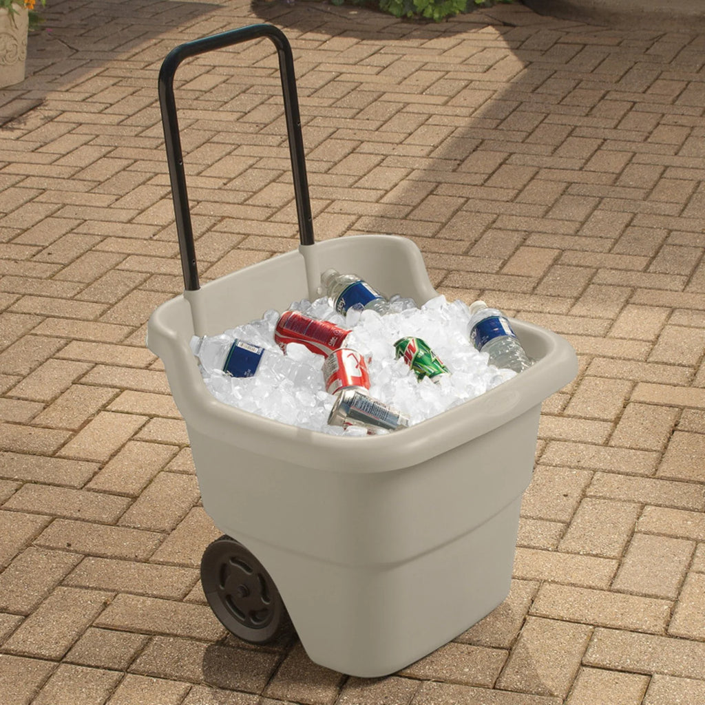 15 Gallon Resin Rolling Lawn Utility Cart O686