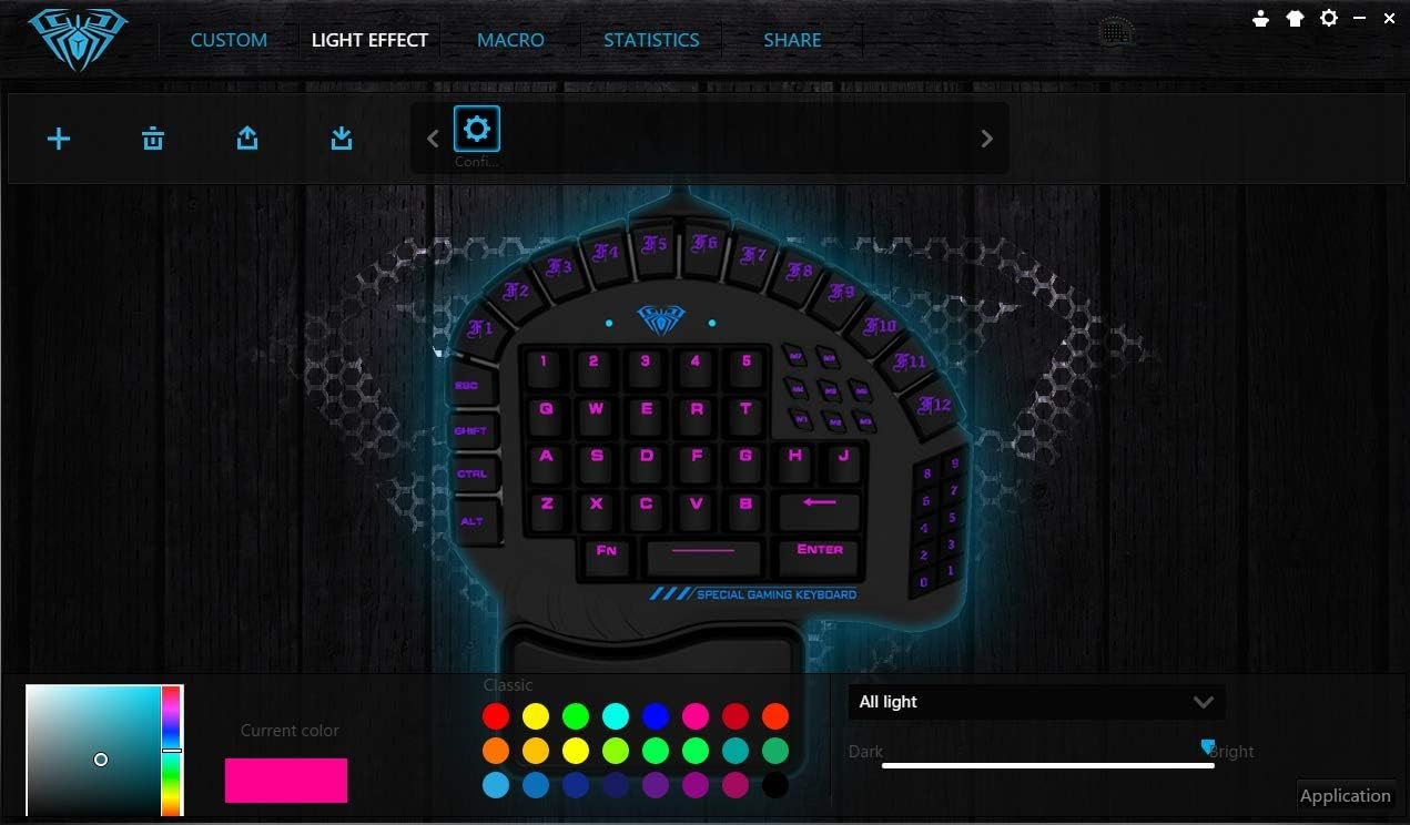One Handed Mechanical Gaming Keyboard with Blue Switches and RGB Backlit G560111