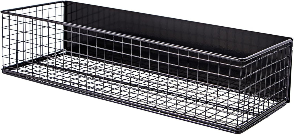 Black Magnetic Wire Mesh Shelf, 13.77" x 5.11" x 3.26" P701