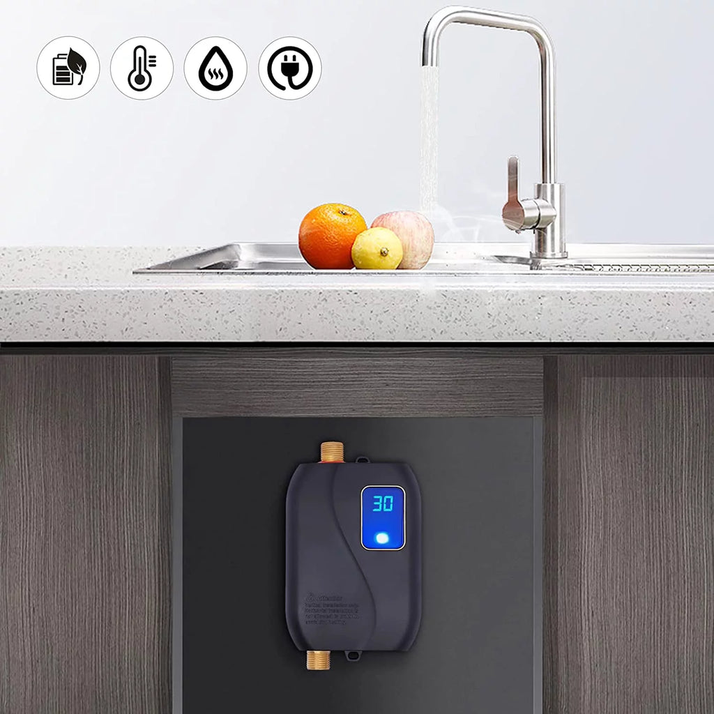 Thermostatic Tankless Electric Water Heater 110V 3000W Mini Instant Hot Water R3669