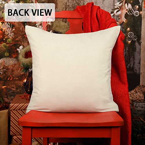 Red Christmas Pillow Covers 18x18 Set of 4 A314