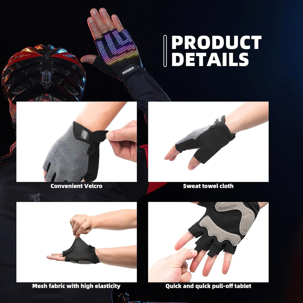 Gray Half Finger Workout Gloves (XL) U30361