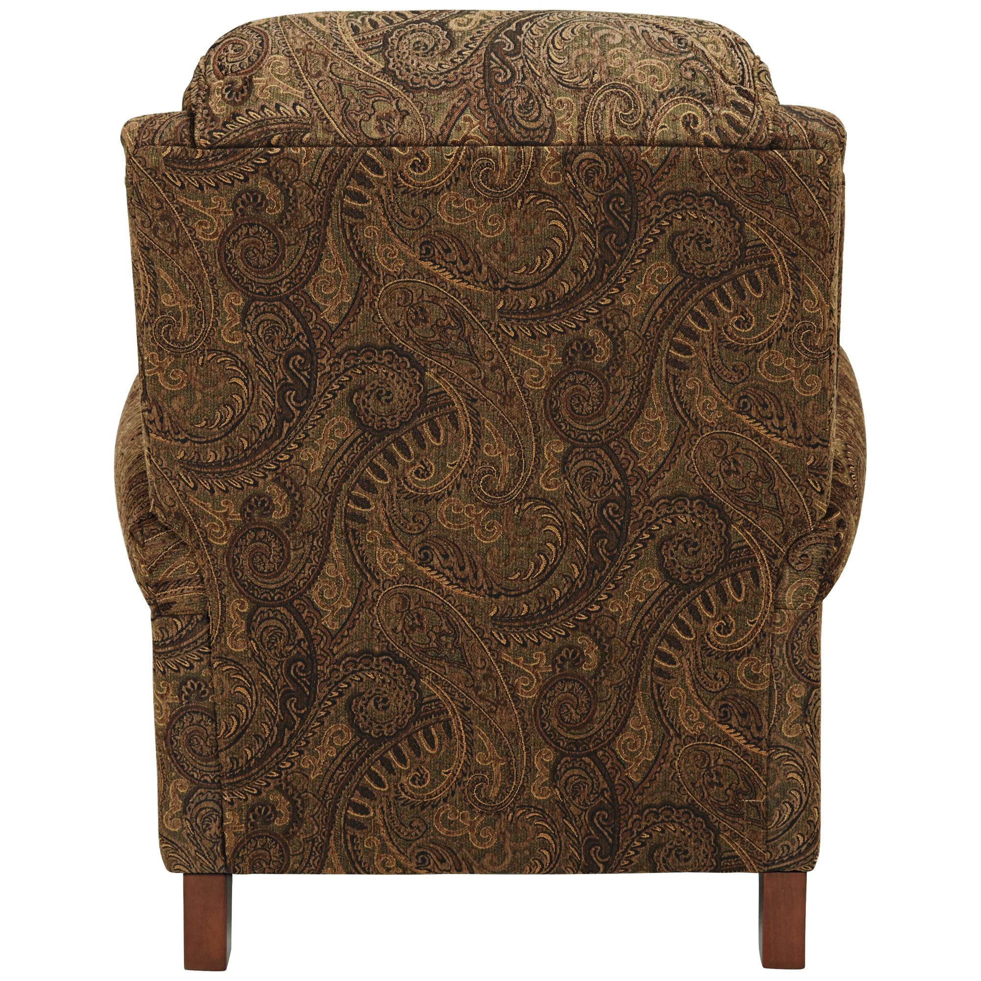 Warm Brown Paisley Patterned Fabric Recliner Chair Z64809