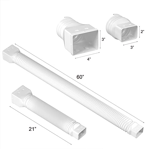 2 Pack Flexible Black Rain Gutter Downspout Extensions Y70944