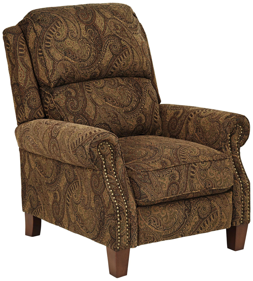 Warm Brown Paisley Patterned Fabric Recliner Chair Z64809