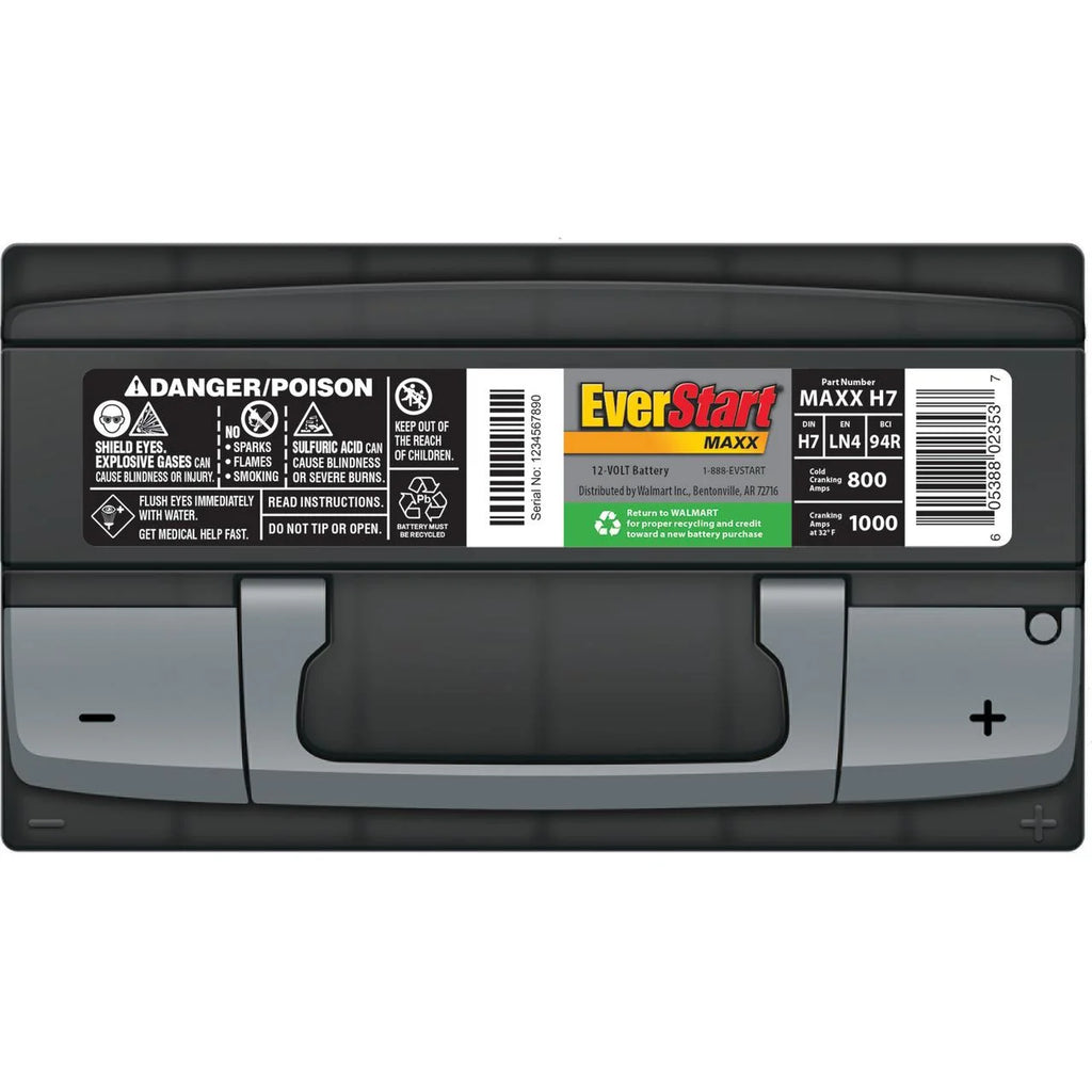 Lead Acid Automotive Battery, Group Size H7 / LN4 / 94R 12 Volt, 800 CCA D393