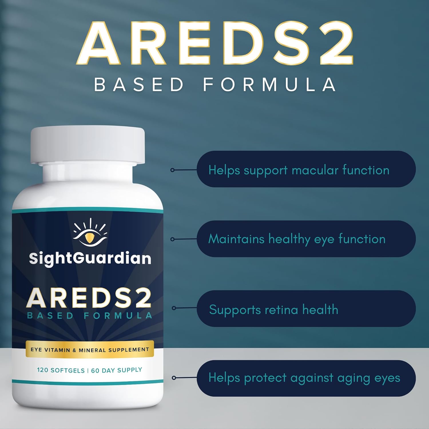 AREDS2 Based Eye Vitamin-Mineral Supplement (120 ct. 60 Day Supply) Low Zinc Formula A65903
