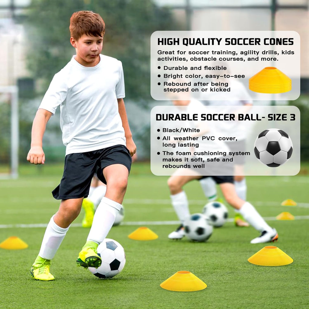 2 Set 4x3 ft Portable Pop Up Soccer Net with Soccer Ball B9032