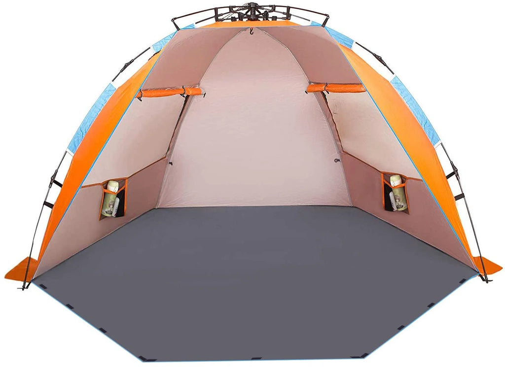 X-Large 4 Person Pop Up Beach Tent with Carry Bag, Orange E626