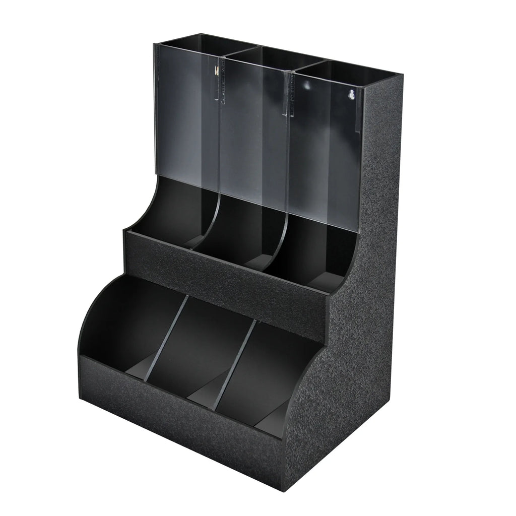 Black Six Compartment Two-tiered Condiment Organizer E399859