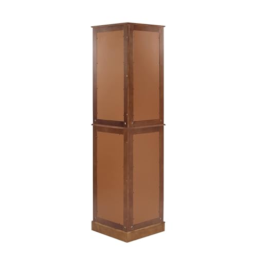 Walnut Glass Corner Curio Cabinet with Lights Z25335