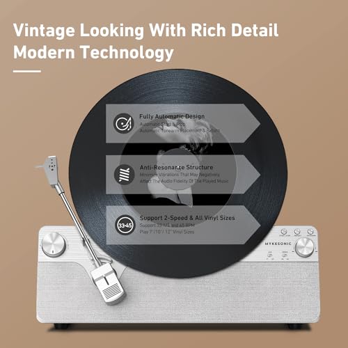 Vertical Automatic Belt Drive Vinyl Turntable with Bluetooth D109228
