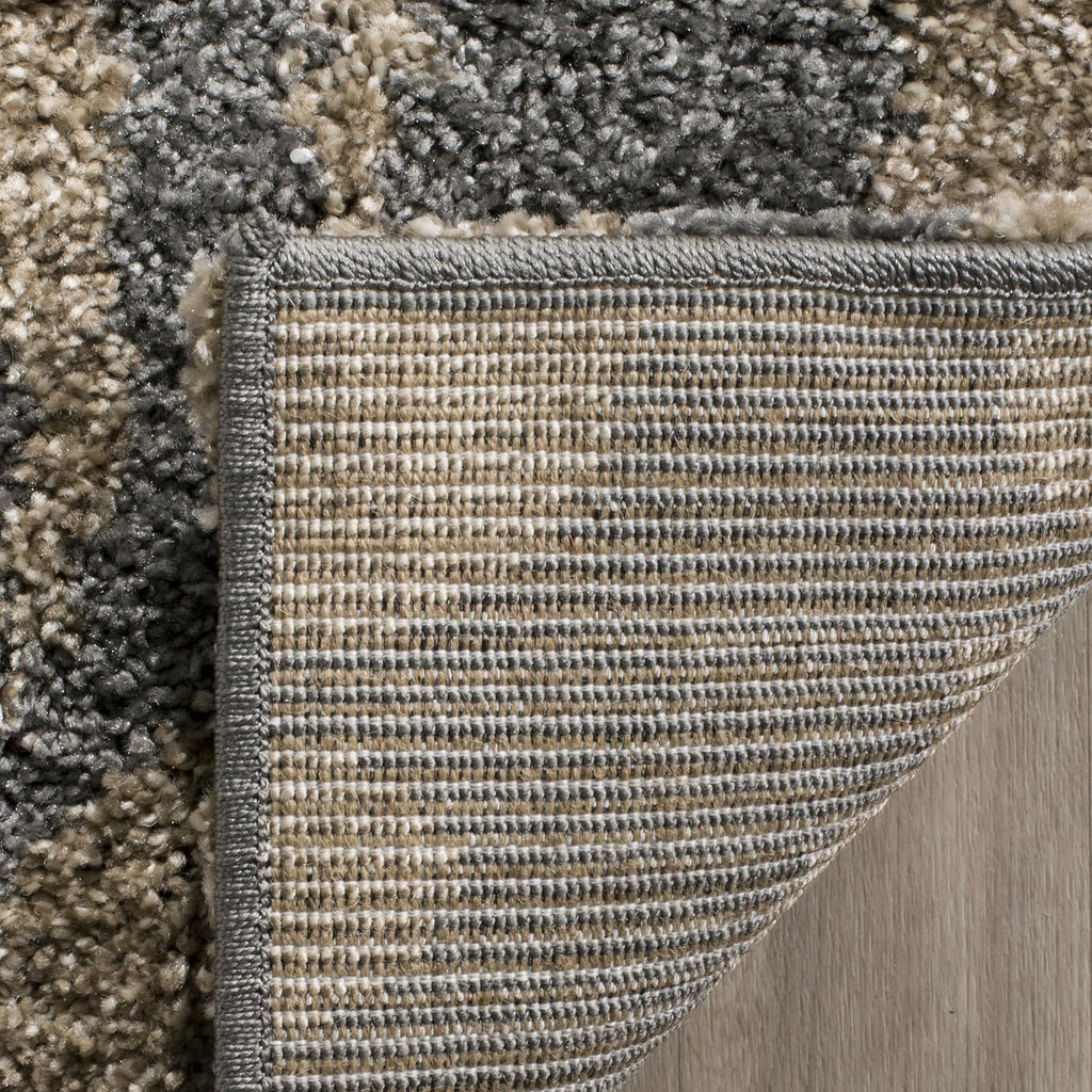 Grey & Beige Floral Area Rug, 8'6" x 12', 1.2-inch Thick L10080