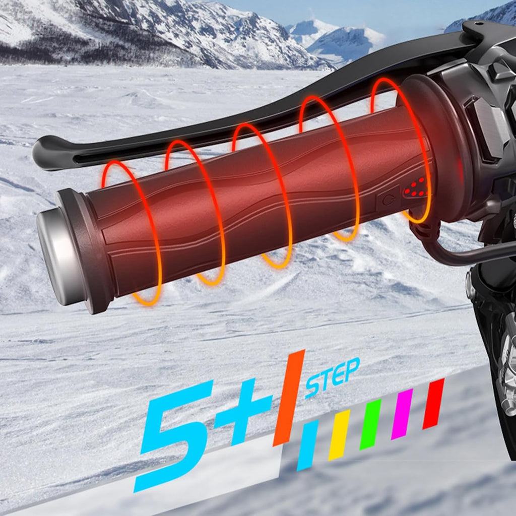 Electric Heated Motorcycle Handlebar Grips 5 Gear Temperature Waterproof C740