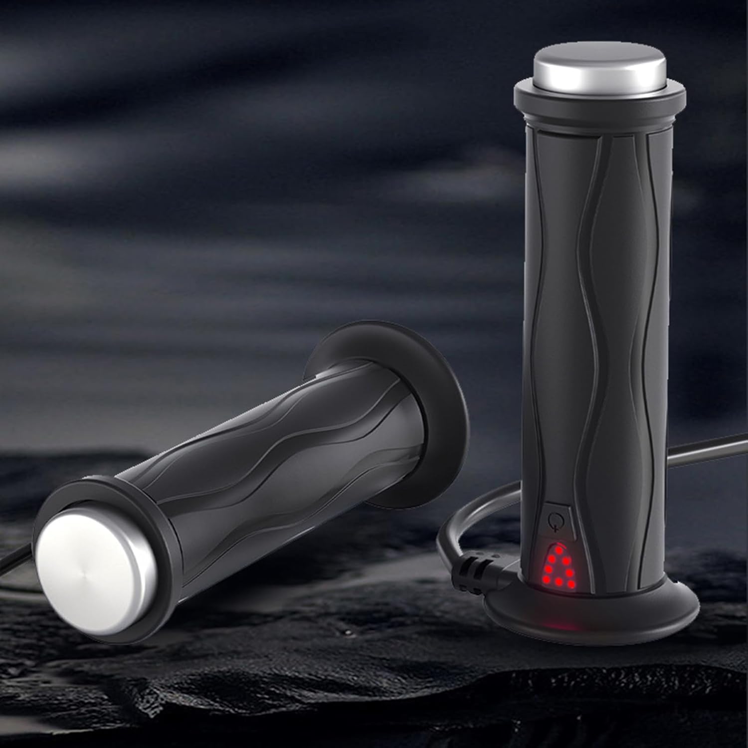 Electric Heated Motorcycle Handlebar Grips 5 Gear Temperature Waterproof C740