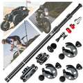 Aluminum Alloy Motorcycle Camera Mount Kit with 360° Rotating Heavy-Duty Bike Handlebar Anti-Theft Clamp Mount with Extendable Selfie Stick F851