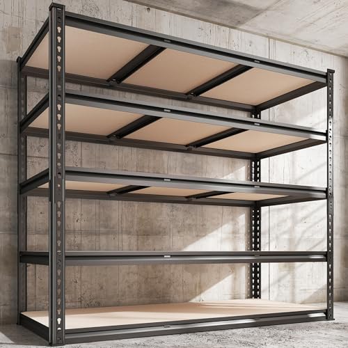 48" W x 72" H x 24" D 5 Tier Heavy Duty Garage Shelving R3664