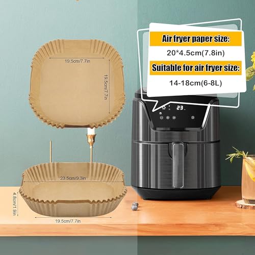 100PCS Non-stick Disposable Air Fryer Paper Liners U971