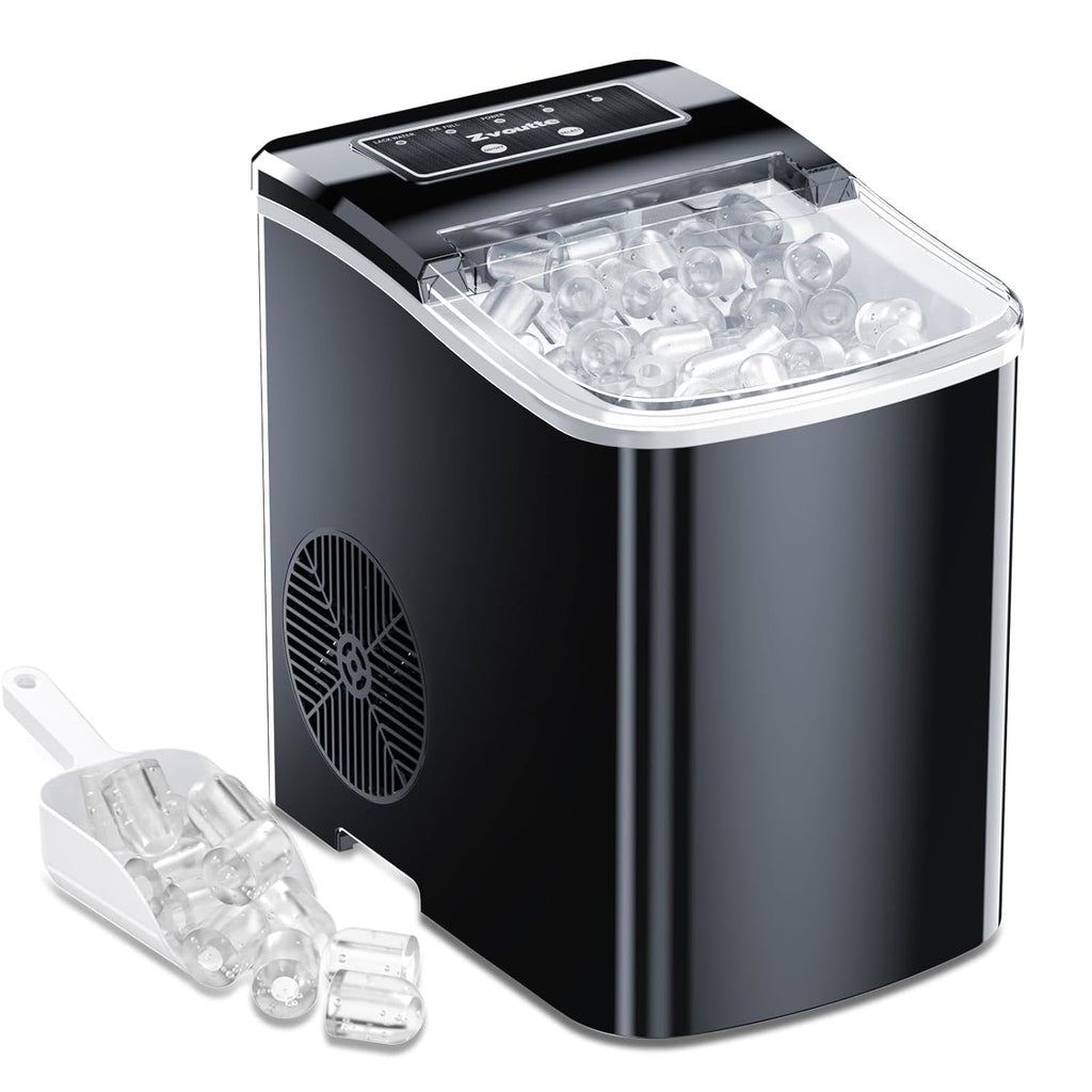 Black Portable Countertop Ice Maker Machine with Ice Scoop and Basket N839867