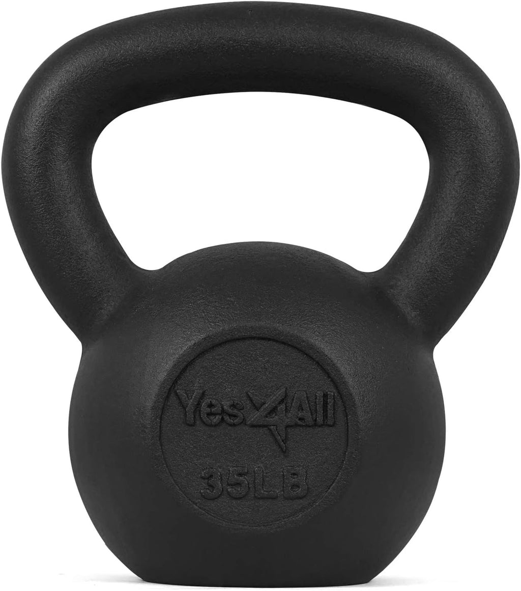 Solid Rubber Base Cast Iron Kettlebell Weights Set, Pack of 2 H388