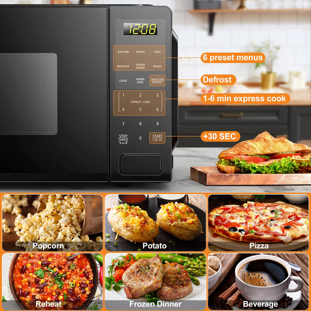 1.1 Cu ft Countertop Microwave Oven, 1000 Watts, Black P4578