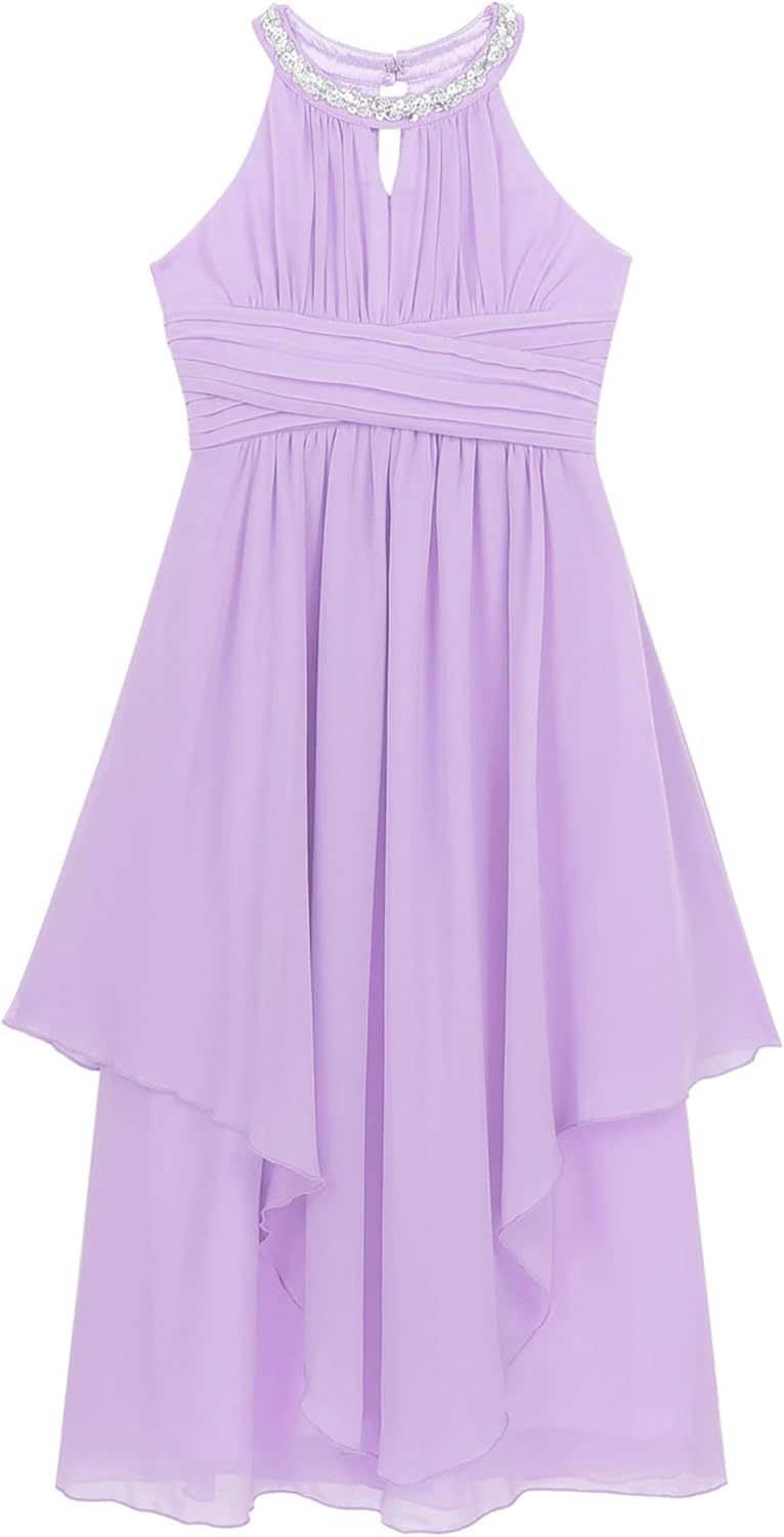 Lavender Floral Lace Long Romper Dress C7644
