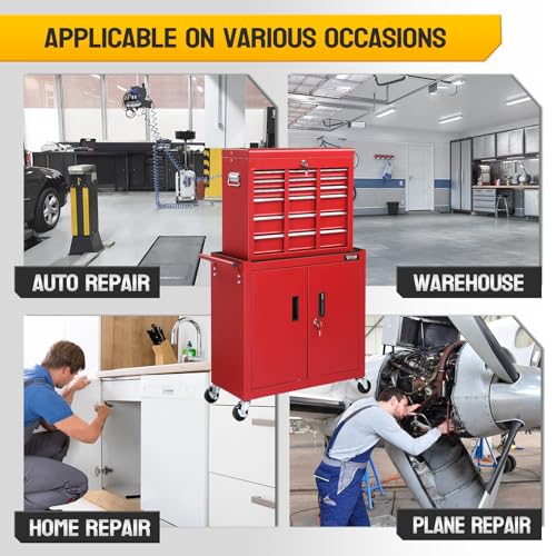 Red & Black 5-Drawer Rolling Tool Chest D1686