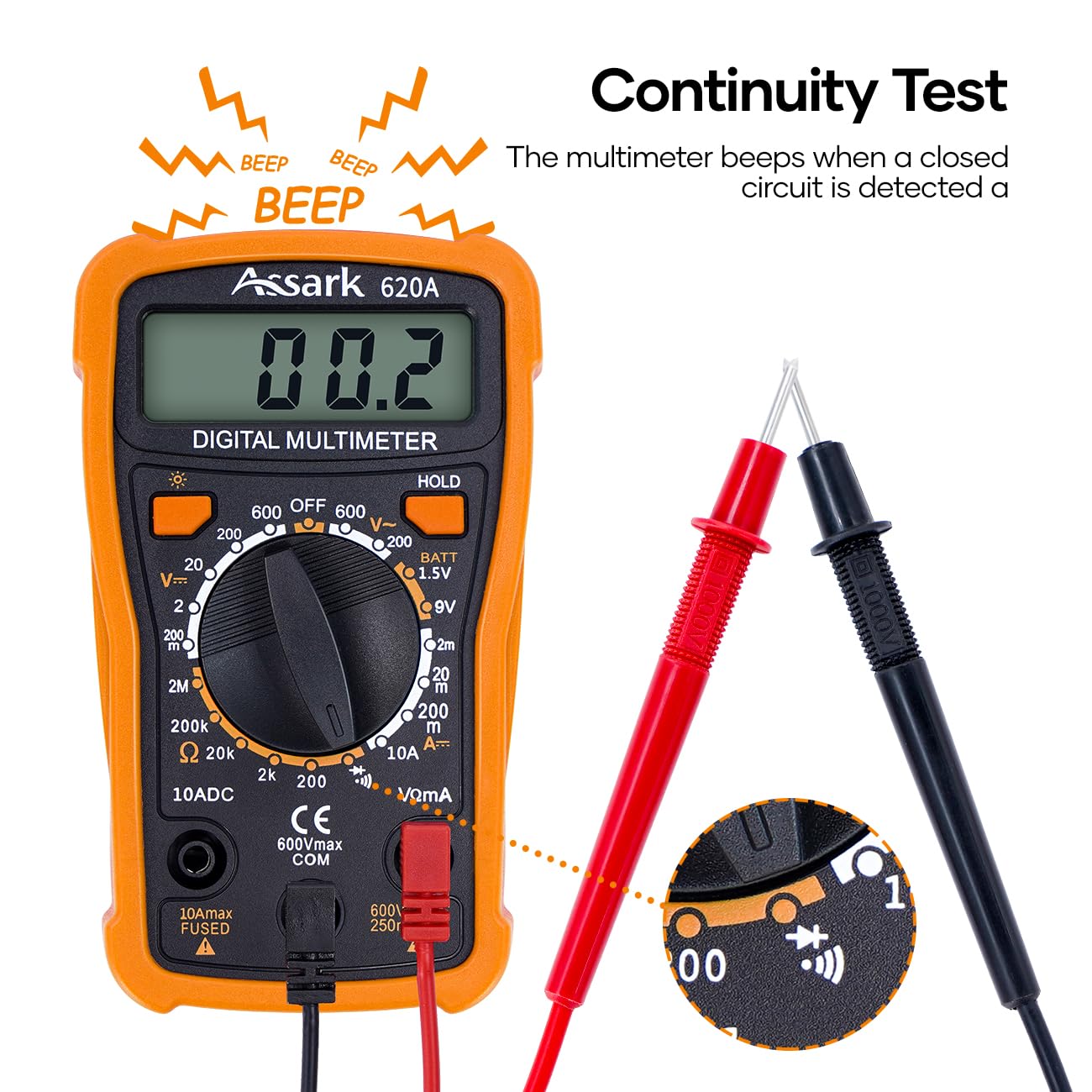 2000 Counts Digital Multimeter with Backlit LCD Display G59557