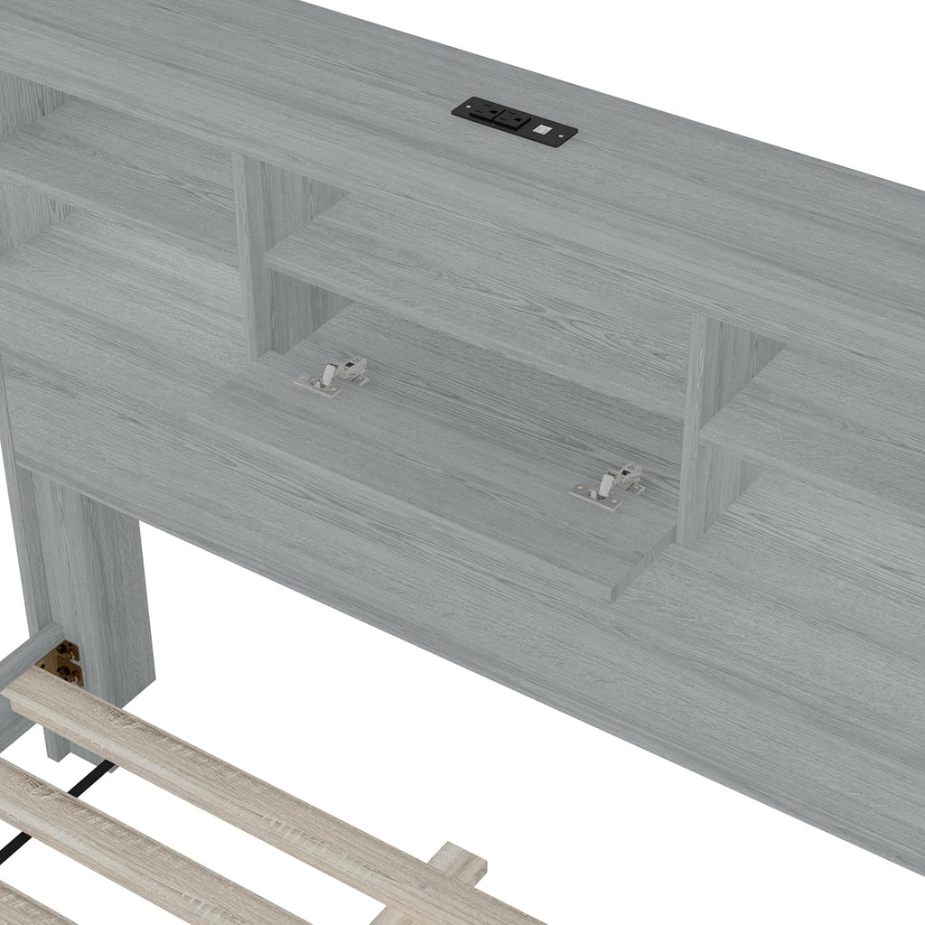 Queen Size Wooden Bed Frame with 2 Nightstands and 1 Dresser W366742