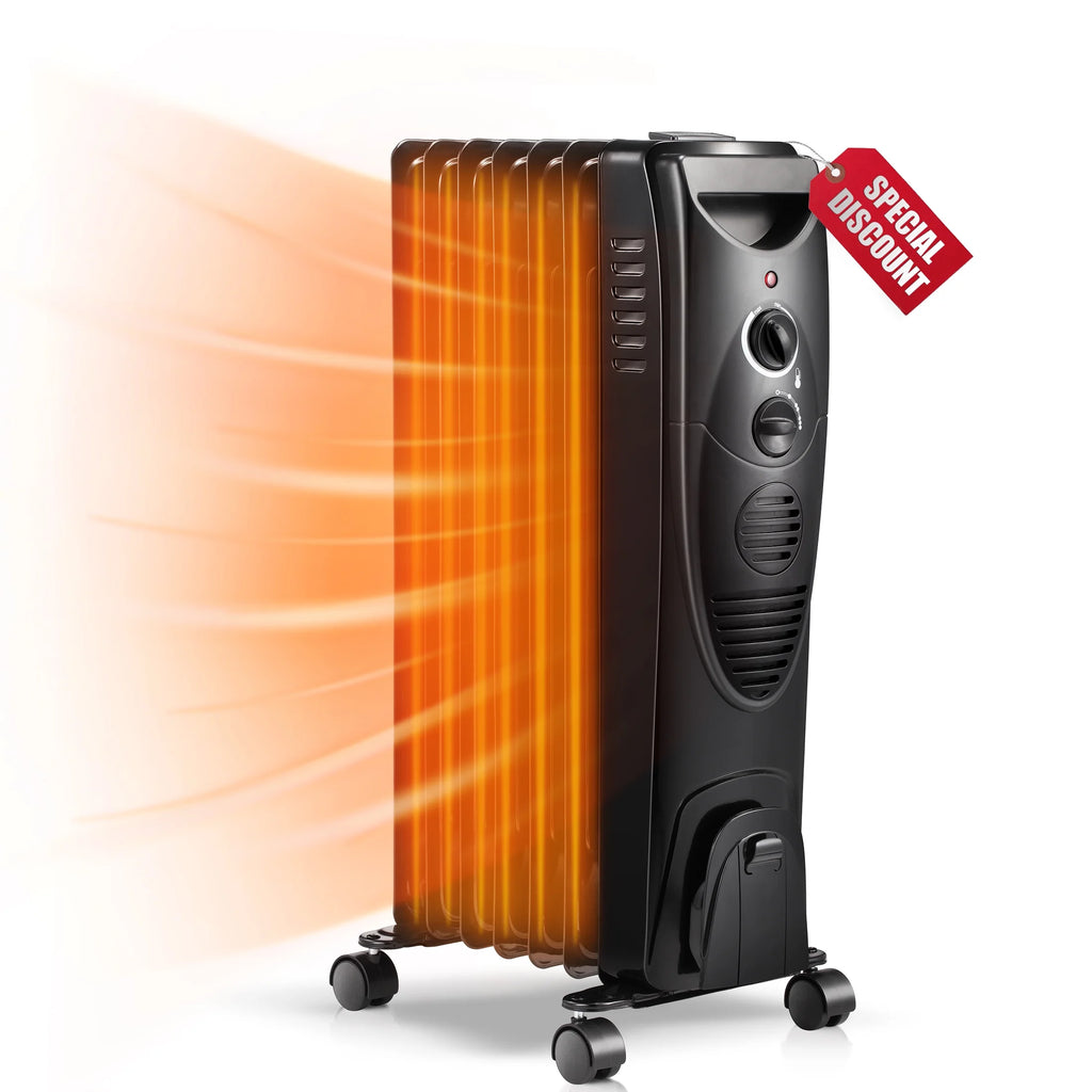 Electric Oil Filled Radiator Space Heater with Thermostat H31811