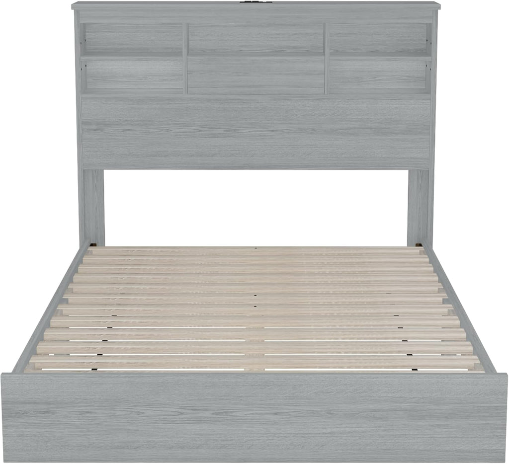 Queen Size Wooden Bed Frame with 2 Nightstands and 1 Dresser W366742