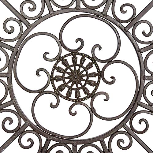 Metal Wall Sculpture Circle Wall Art 42" x 1" x 42" Black Z59247