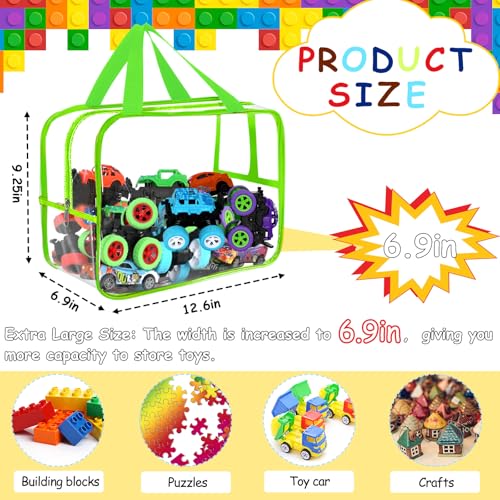 6 Packs Large Clear PVC Toy Storage Bags with Zipper Q254799