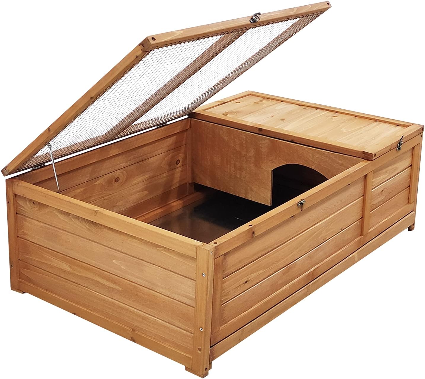 Wooden Tortoise House Large Tortoise Habitat Enclosure Cage with Removable Bottom X31297