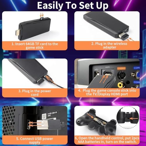 64GB Wireless Retro Game Console with Dual Wireless Controllers K27444