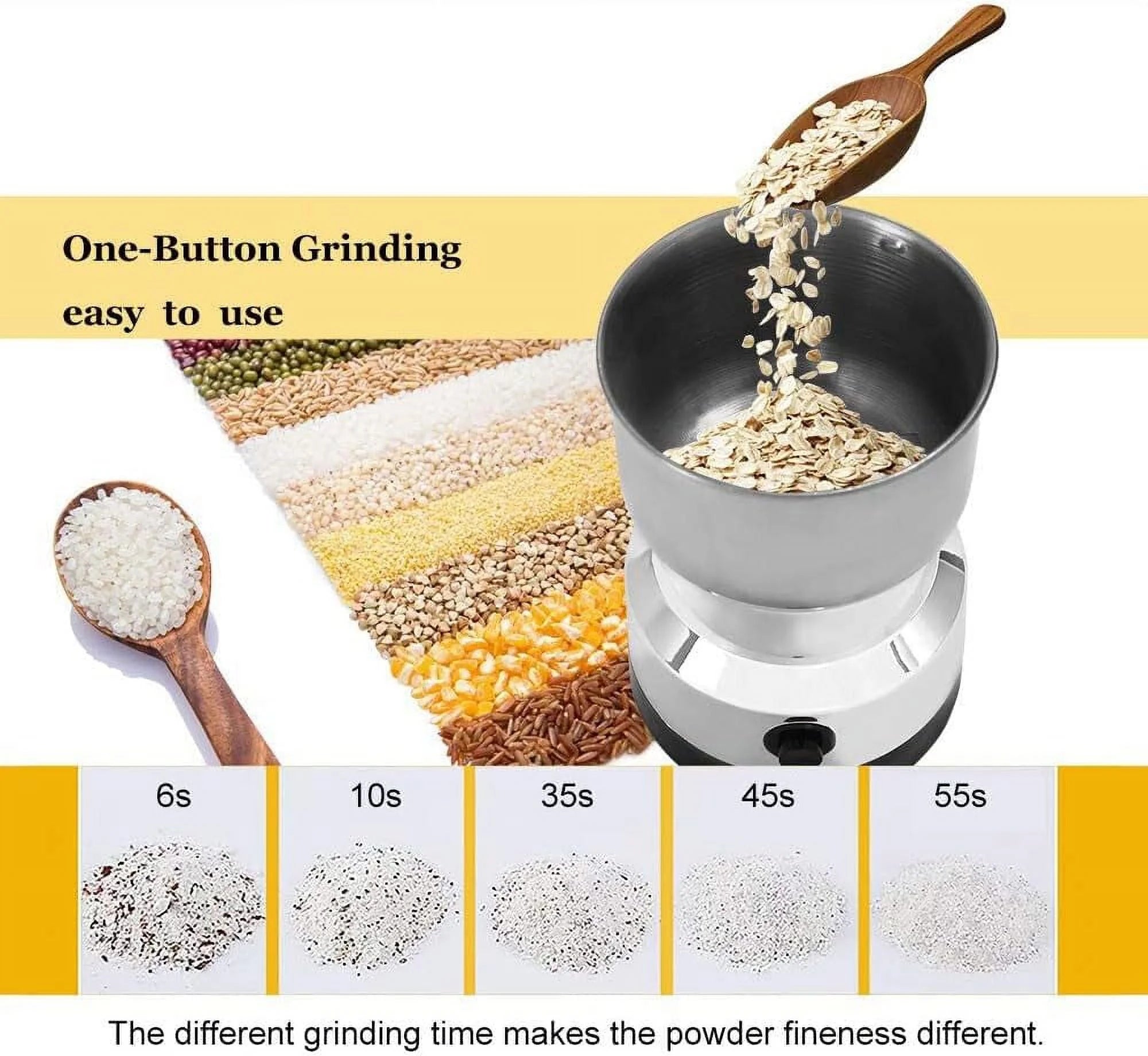 150W Electric Coffee Grinder with 304 Stainless Steel Blade E84219