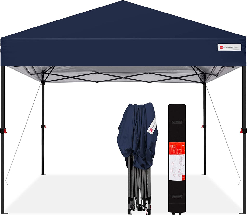 Blue 10x10ft Pop Up Canopy Tent with Wheeled Carry Case Y5825
