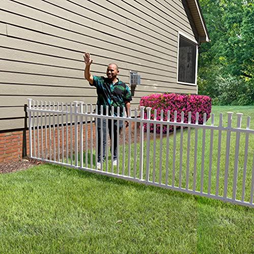 White No Dig Vinyl Fence 44" W x 41" H V226909