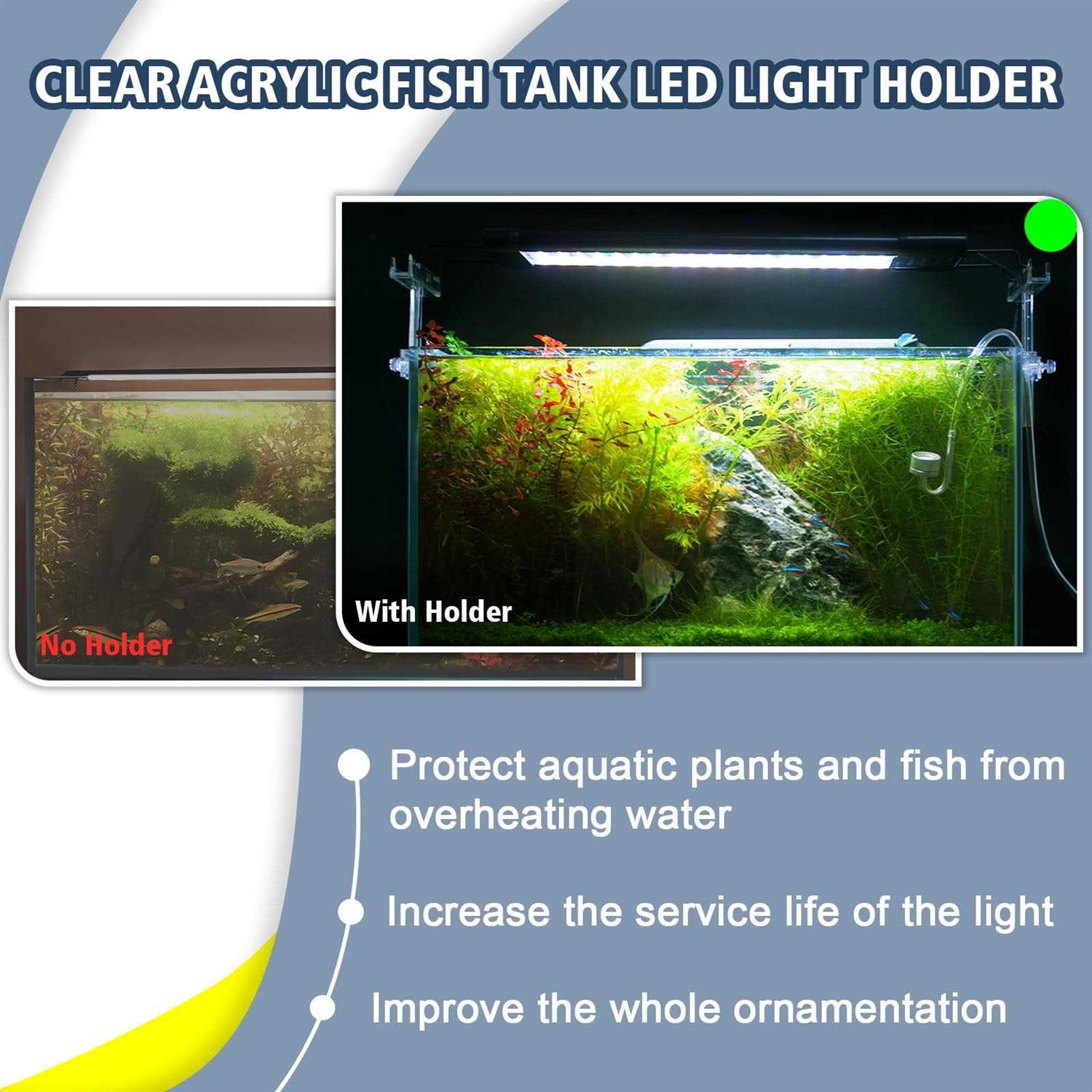 2pcs Clear Acrylic Aquarium Light Stand K128473