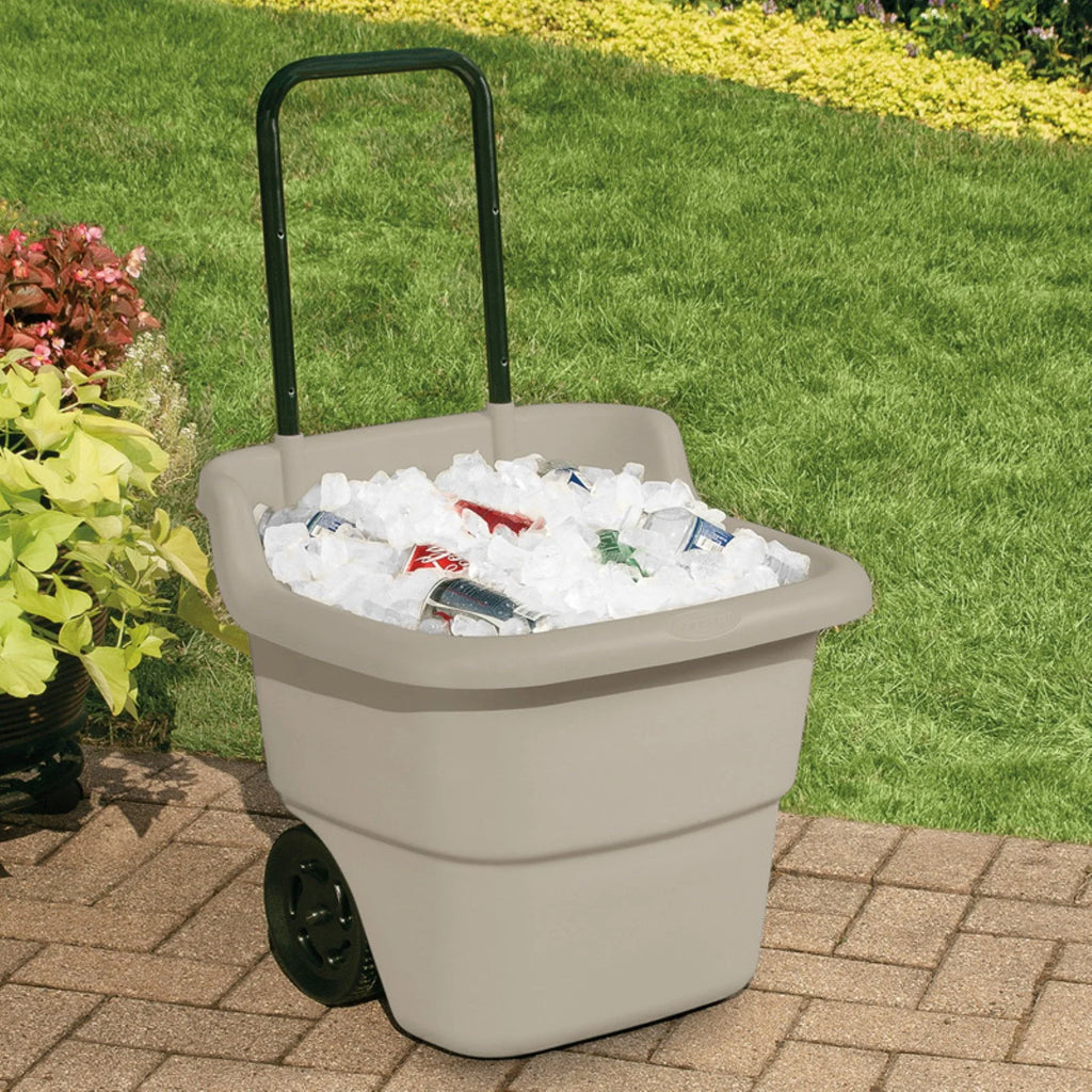 15 Gallon Resin Rolling Lawn Utility Cart O686