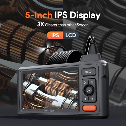 50ft 1080P HD Triple Lens Sewer Camera with 5" IPS Screen, IP67 Waterproof, 32G Card, Carry Case X20385