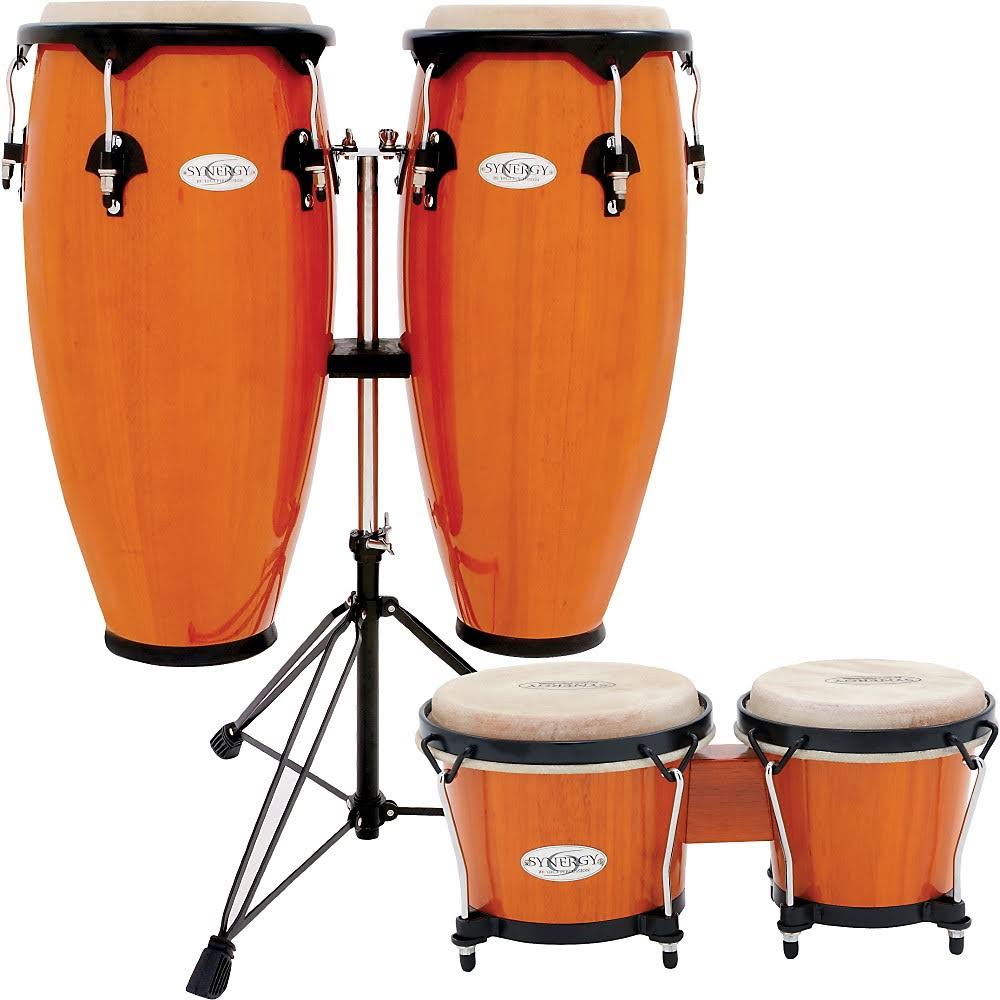 Amber Conga Set with Stand and Bongos W380