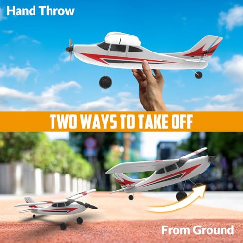 RC Plane Trainer 3CH Remote Control Airplane with Prop Saver, 6-Axis Gyro Stabilizer, 400mm Green B8749