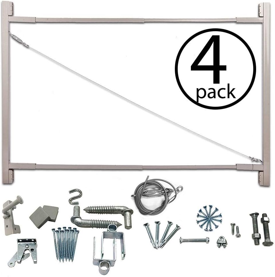Steel Frame Gate Kit, 36"-72" Wide Opening to 6' High (4 Pack) E286