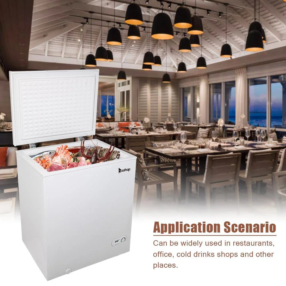 White 5.0 Cu.ft Single Door Chest Freezer L1787