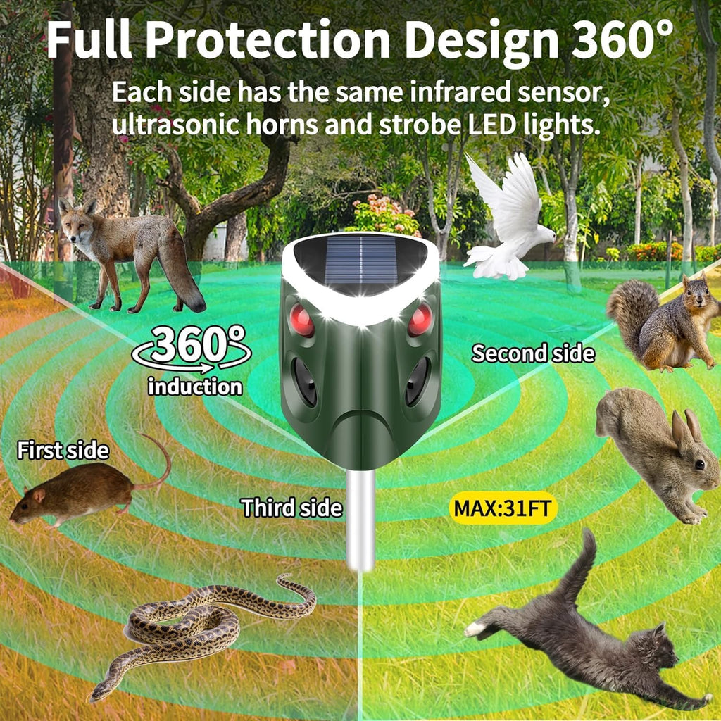 Solar Ultrasonic Animal Repellent with Motion Sensor F61244