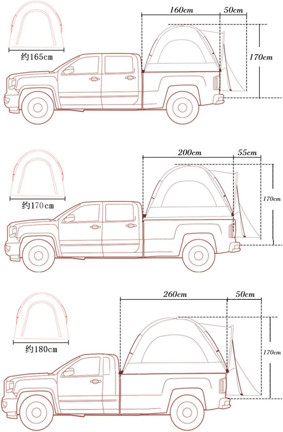 Waterproof Double Layer 2 Person Truck Tent with Carry Bag Q112