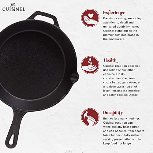 Cast Iron Grill Pan Square 10.5-Inch Pre-Seasoned Skillet with Glass Lid D378